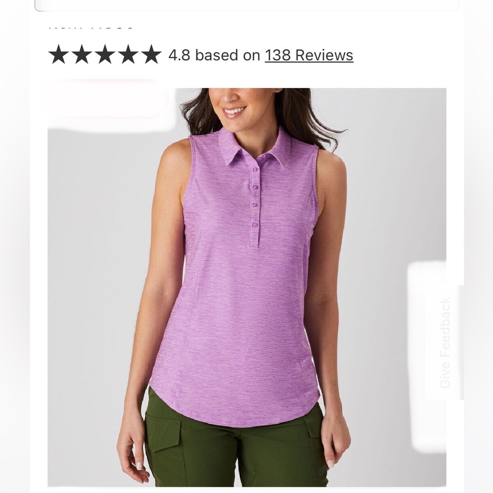 Duluth Trading sleeveless polo Armachillo medium